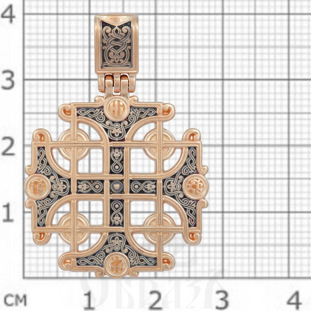 крест «константинов крест», золото 585 пробы красное (арт. 201.266-1)