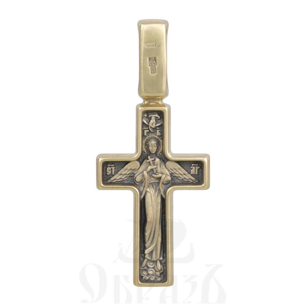 крест «распятие. ангел хранитель», золото 585 проба желтое (арт. 201.470)