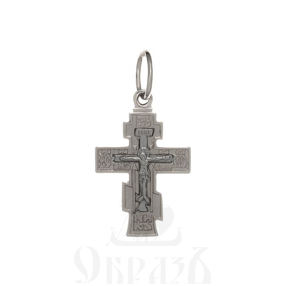 золотой восьмиконечный крест с молитвой честному кресту, 585 проба белого цвета (арт. п10057-з5б)