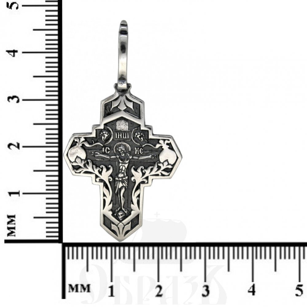 крест «распятие, георгий победоносец», серебро 925 проба (арт. 30-483-сч)