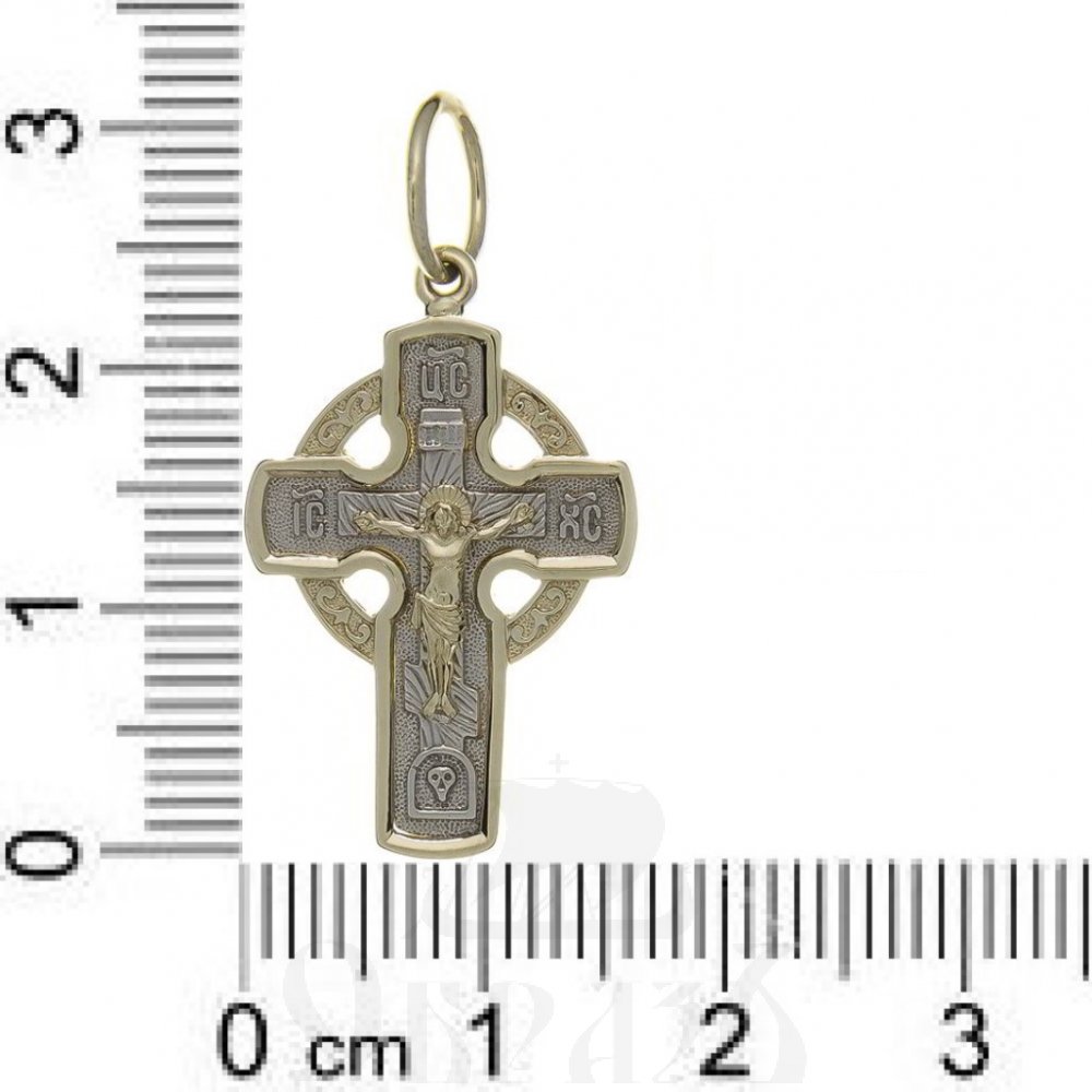 золотой новгородский крест с молитвой честному кресту, 585 проба желтого и белого цвета (арт. п10103/п10143-з5жб)