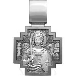 нательная икона св. преподобный серафим саровский, серебро 925 проба с платинированием (арт. 06.105р)